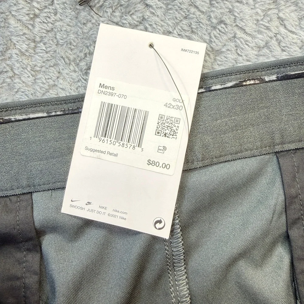 Nike Golf Dri-FIT Pants Mens 42x28‎ Grey NWT DN2397-070 Standard Fit Trousers